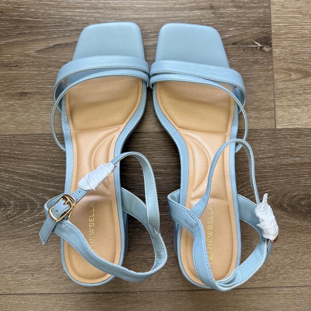 Newbella square toe blue sandal heels Size 11